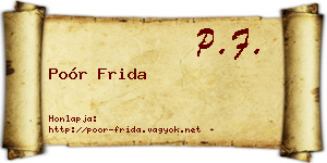 Poór Frida névjegykártya